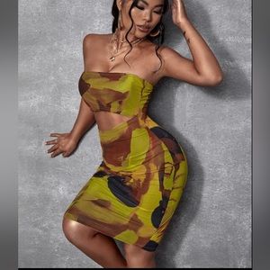 SHEIN SXY Tie Dye Cut Out Tube Bodycon Dress - NEVER WORN - Still in the bag